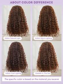 Wear And Go 200% Density 5x5 Pre Cut Lace Closure Wig And 13*4 Lace Front Wig Easy To Wear Pre-Plucked With Bleached Knots Jerry Curly #4 Brown Wig Blended Hair Wig Baby Hair Around For Women, Halloween - Brown - View 10