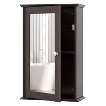 Bathroom Wall Cabinet With Single Mirror Door-Brown-XY553535 - FXCVMULHRV5LD0 - View 4