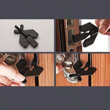 Heavy Duty Portable Door Security Stopper, Easy Install Anti-Break Door Lock Blocker, Child Safety & Self Defense Door Stop For Home, Apartment, Hotel & Travel, Black Compact Stylish Design, Sturdy Durable Structure For Household Safety Protection - Multicolor - View 2