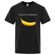 T-shirt imprimé banane amusant pour hommes et femmes, vêtement d'été en coton, mode décontractée, col rond, manches courtes, streetwear - 5 - Voir 1