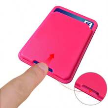 1PC Phone Case Back Adhesive Card Holder, Solid Color Leather Texture Independent Card Pouch, Self-Adhesive Card Slot For Access Card, Bus Card, Bank Card - Multicolor - View 6