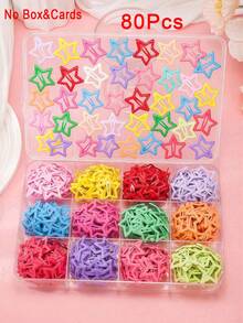 25/50/80 piezas de pinzas para el cabello con forma de estrella de colores aleatorios, accesorios para el cabello estilo Y2K para niñas para uso diario y fiestas, regalo de cumpleaños, regalo de Navidad - Multicolor - Ver 9
