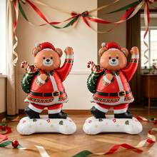 108cm Standing Backpack Santa Bear Balloon Christmas Decoration Balloon Children's Toy Balloon - Multicolor - View 2