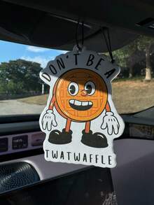 "Funny Twatwaffle Waffle & Mindset Is Everything Goldfish Shark Fin Car Air Freshener, Natural Plant Essential Oil Scent, 60-90 Days Long Lasting, No Alcohol, Heat Resistant, Odor Eliminator, Hanging Aromatherapy For Car, Sarcastic Meme & Bookmark" - Coffee + Vanilla + Amber (Reinforced) Scent - View 15