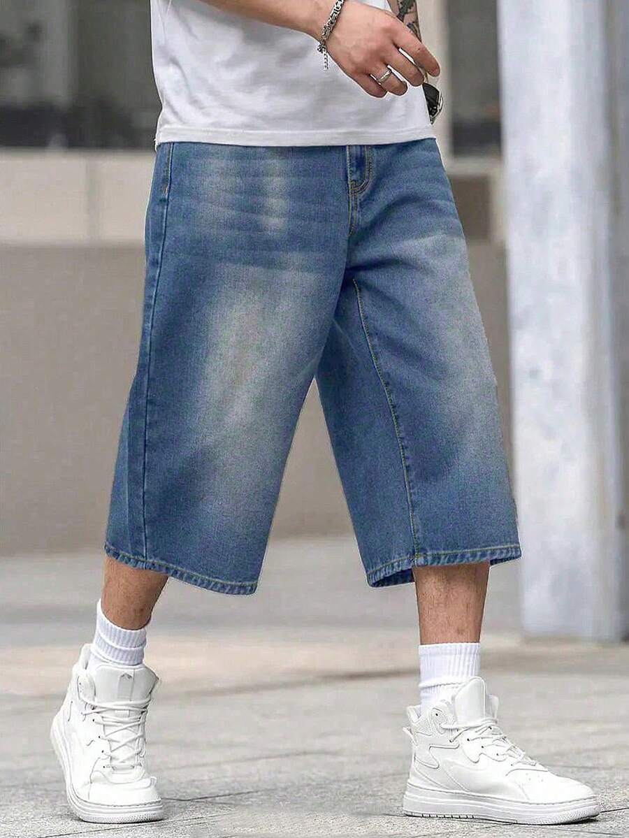 Bermuda Men's Loose Wide-Leg Casual Denim Shorts