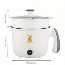 Small Electric Cooker Electric Steamer Multi-Function Pot, Multi-Function Pot (Inner Pot Cannot Be Removed), Suitable For 1-3 People, Convenient And Fast Electric Steamer Cooker With Upper Steaming And Lower Cooking, Used For Stir-Frying/Stewing/Steaming Non-Stick Electric Cookware, Cooking Various Foods Like Chicken, Noodles, Rice, Soup, Porridge, Oatmeal, Hot Pot, Steaming Eggs, Buns, Mantou, Hot Pot, Etc., Kitchen Appliances - US A Type Plug(110-127V) - View 12