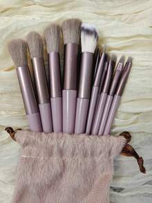 13/14pcs Professional Makeup Brush Set With Soft Bristles For Eyeshadow, Foundation, Blush, And Beauty, Includes Storage Tube, Suitable For All Skincare Needs-Ideal Choice For Beginners And Professionals. Perfect Gift For Birthdays, Christmas, And New Year Celebrations - Makeup Brush Set - View 3