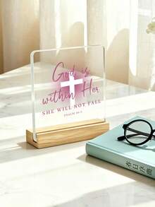 Christian Acrylic Plaque, "God Says You Are" Bible Verse Sign, Inspirational Faith Home Decor, Floral Religious Decoration With Wooden Base, Spiritual Gift For Women, Christian Desktop Ornament, Scripture Quote Keepsake - A - View 10