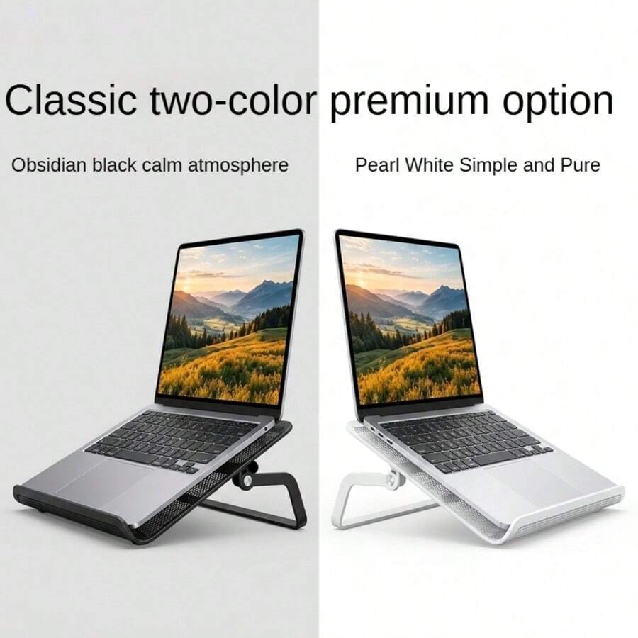 1pcsLarge Capacity Iron Mesh Notebook Riser, Hanging Cooling Computer Stand – Say Goodbye To Overheating, Desktop Office Laptop Shelf, Perfect Holiday Gift, World Cup Streaming Riser, Suitable For Multiple Scenarios Like Desks, Bedrooms, And Offices - View 1