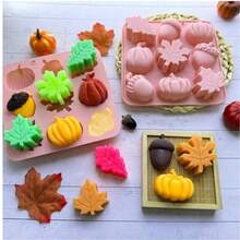 3D Pumpkin Silicone Mold - Fall/Halloween/Thanksgiving Candy Molds With Autumn Maple Leaf & Acorn Shapes, Baking Tray For Cake Decoration, Cupcake Toppers & Resin - Multicolor - View 5