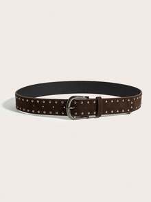 1pc Women's Vintage D-Buckle Belt, Suitable For Dresses And Coats - Coffee - View 2