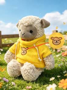 1pc Cute Bear Embroidery Plush Doll Hoodie Set, Soft Fleece Sweatshirt Suitable For 30cm Plush Doll, Yellow & Red Optional, DIY Plush Doll Dressing Accessory, Creative Doll Clothing Gift For Plush Collectors - Multicolor - View 4