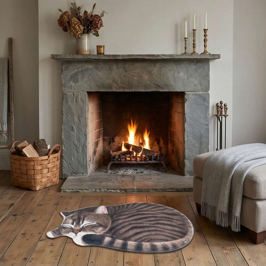 1pc, Washable Non-Slip Cute Sleeping Cat Print Velvet Carpet, Soft Non-Slip Washable Rug, Suitable For Cat Lovers, Applicable To Bedroom, Living Room, Nursery And Other Living Scenes, Atmospheric Home Decor, Daily All-Season Style, Carpet, Rug, Carpet Living Room, Kitchen Mat, Carpet For Bedroom, Bathroom Mat, Rug Bedroom, Room Decor, Rugs For Living Room, Kitchen Rug, Hallway Runner, Washable Rug, Boho Rug, - Multicolor - View 1