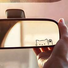 Cartoon Electric Vehicle Rearview Mirror Sticker Cute Waving Cat Car Reverse Mirror Glass Window Scratch Decoration Waterproof - Lucky Cat - View 9
