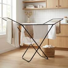 Inde CONFORTIME | 20m Folding Clothes Airer, Anthracite Metal Extendable Vertical Clothes Drying Rack With Wings, Indoor And Outdoor Clothes Dryer, Space Saving For Laundry Room, Balcony Or Terrace - 20M Anthracite Metal - View 2