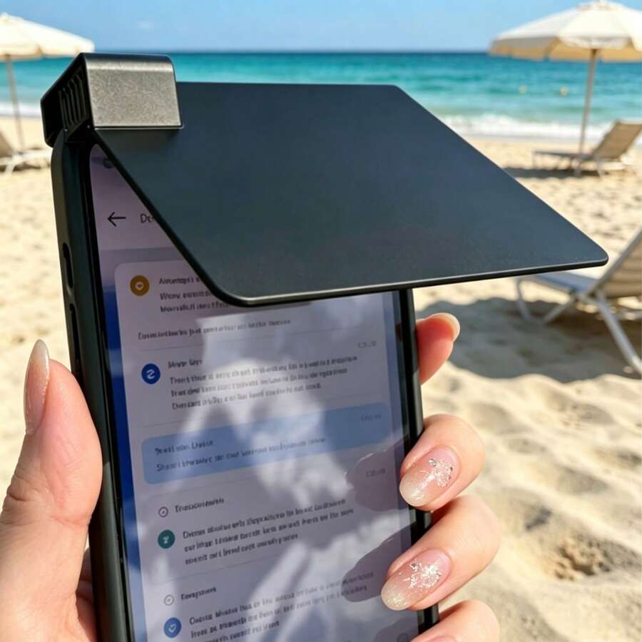3D Printed Phone Sun Visor, Outdoor Strong Light Anti-Glare Screen Shade Phone Holder, Universal Portable Outdoor Accessory - View 1