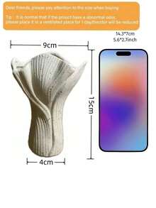 1 Stück moderne asymmetrische gerippte Vase, geeignet für Sommer Heimdekoration, einzigartiger skulpturaler dekorativer Blumenvasen, kann als Mittelpunkt Dekoration für Wohnzimmer, Schlafzimmer, Badezimmer, Eingangsbereich verwendet werden, künstlerische Vase für Regale, Kaminsims, Couchtisch, geeignet für frische oder künstliche Blumen, minimalistische dekorative Vase, ideal als Hochzeits-, Brautparty-, Einweihungsgeschenk - A - Übersicht 10