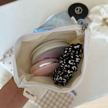 [Suxi Pouch] Fresh Summer Ocean Blue Polka Dot Plaid Mini Fabric Coin Purse/Card Holder/Wristlet/Toiletry Bag - Multicolor - View 7