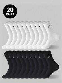 2/5/10/12/20/1 Pair Men's Sports Socks, Running Socks, Mid-Calf Anti-Slip Design, Odor-Resistant Basketball Socks - Multicolor - View 8