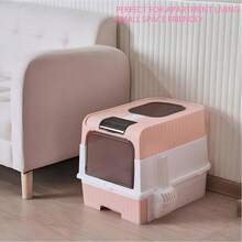 Enclosed Litter Box With Front Entry Top Exit Design, Anti Tracking & Odor Control Covered Litter Pan, Pull-Out Design, Easy Clean Litter Box For Indoor Cats,Cat Stuff,Cat Accesorries,Cat Supplies,Pet Supplies,Kitten Stuff,Halloween - L - View 6
