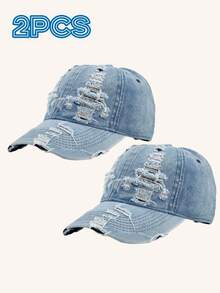 2/1Pc Vintage Washed Baseball Cap Distressed Adjustable Couple Casual Sun Protection Hat For Women And Men - Multicolor - View 10