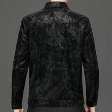 Herren Frühling/Herbst Alltag Pendeln Mode Lässig Neue Umlegekragen Jacke - Schwarz - Übersicht 2