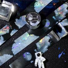 30mm*1m 夢幻星空 PET 和紙膠帶，復古雲朵、月亮 & 彩虹圖案防水可愛貼紙，DIY 手帳背景裝飾材料，多用途剪貼簿用品 & 日常學校辦公文具 - 圓形 - 查看 4
