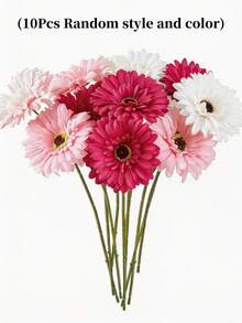MEHELANY 10/5/1件人造絲非洲雛菊花帶莖，仿真雛菊花，大宗批發，適用於居家、婚禮、派對、花瓶、桌飾、花環、花束、胸花、訂婚、客廳、餐桌、臥室裝飾、DIY手工 - 彩色 - 查看 3