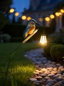 1pc Solar Hummingbird Light, Exquisite Solar Garden Decorative Light, Hanging Green Hummingbird Decorative Light. Suitable For Garden, Yard And Lawn Holiday Decoration, Perfect Gift For Family And Friends. - Bird Lantern - View 6