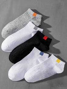 5雙男款經典低筒低口透氣吸濕排汗船襪運動襪 - 彩色 - 查看 8
