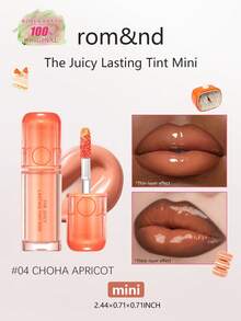 Rom&nd THE JUICY LASTING TINT 迷你 04 CHOHA 杏色 1g/0.04oz，水潤滋潤質地，滋養保濕，輕盈舒適，持久顯色，不黏膩，輕盈質地，迷你尺寸，適合試用與旅行，送給朋友的完美禮物，適合初學者與女性日常使用，韓系美妝 - 04 CHOHA APRICOT - 查看 1