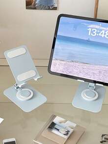 360° drehbarer faltbarer Handy-Ständer, verstellbarer Tischhalter, kompatibel mit iPhone und Tablet, universelle Lazy-Halterung - Verschiedenfarbig - Übersicht 2