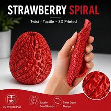1pc Printed Spiral Strawberry Stress Relief Toy, Fidget Toy, Desktop Classroom Reward Small Gift, Party Favor - Multicolor - View 2