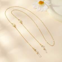 1pc Bohemian Black Crystal Metal Eyeglasses Chain - Black and White - View 8