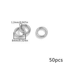50 piezas de anillos de salto cerrados sólidos de acero inoxidable, anillos espaciadores de varios tamaños para hacer pulseras y collares DIY - Cuentas espaciadoras - Ver 15