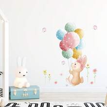 Balloon Animal Pattern Stickers, Self-Stick PVC Wall Decor, Easy Application For Kids Rooms & Nursery - Multicolor - View 3