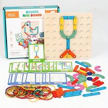 木製幾何板數學教具陣列積木-形狀教育玩具,雙面釘板教學輔助工具學習幾何形狀,多邊形橡皮筋木製玩具,幼兒思考訓練玩具,適合兒童 - 圖形教育玩具 - 查看 15
