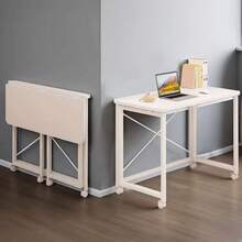 Rolling Folding Computer Desk Home Office Laptop Table Study Writing Workstation - White - View 7
