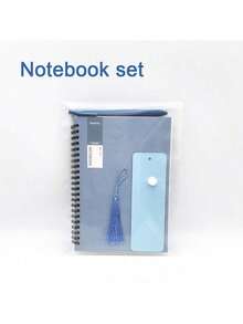 A5 Spiral Notebook Set (Random Notebook + Pen + Bookmark + Tassel + Waterproof Bag) 80 Sheets Durable Soft Cover, Lined, Perfect For Students, Office And Professionals - Rectangle - View 7
