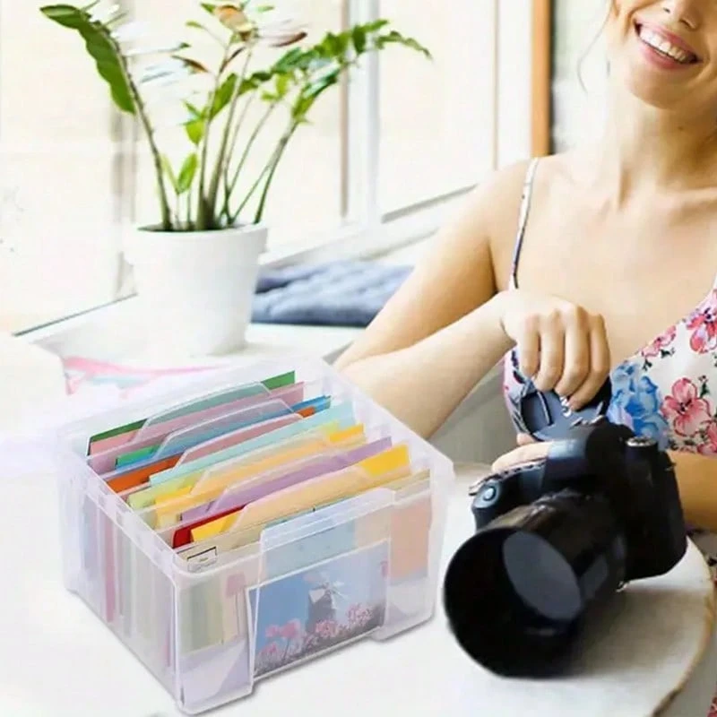 Greeting Card Organiser Storage Box – With 6 Removable Dividers, Holds Birthday & Christmas Cards - 1PC - View 1