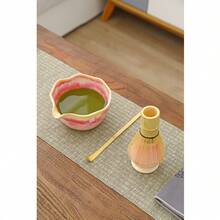 New Japanese-Style 6-Piece Matcha Set Featuring A Pink Cherry Blossom Design And A Pouring-Spout Bowl. - Multicolor - View 4