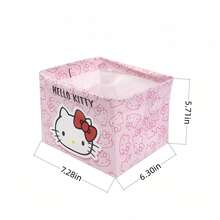 Giỏ lưu trữ gấp gọn Sanrio, hộp lưu trữ để bàn Hello Kitty/My Melody/Kuromi, chất liệu vải không dệt, hộp lưu trữ đồ dùng linh tinh & mỹ phẩm dễ thương, trang trí phòng ngủ cho bé gái - A - Xem 6