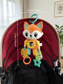 1pc Baby Stroller Toy For Boys And Girls, With Crinkle Paper, Mirror, Teether, Ring, Colorful Beads And Bell, Suitable As Newborn Gift - Multicolor - View 3