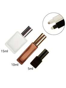 3 Peças/Conjunto Frasco Quadrado Fosco 3ml|5ml|10ml|15ml|20ml Âmbar/Preto Recarregável Perfume Óleo Essencial Loção Dispensador de Bola Rolante de Aço Inoxidável Frasco Portátil Simples Fragrância Óleo Medicinal Rolante de Massagem Frasco Vazio Vidro Transparente Espesso Proteção contra Luz Tampa de Alumínio - Multicolorido - Visão 34