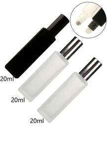 3 Peças/Conjunto Frasco Quadrado Fosco 3ml|5ml|10ml|15ml|20ml Âmbar/Preto Recarregável Perfume Óleo Essencial Loção Dispensador de Bola Rolante de Aço Inoxidável Frasco Portátil Simples Fragrância Óleo Medicinal Rolante de Massagem Frasco Vazio Vidro Transparente Espesso Proteção contra Luz Tampa de Alumínio - Multicolorido - Visão 19