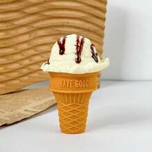 1pc Realistic Ice Cream Cone Model, PVC Material, 5.39 Inches, Fake Food Toy Photography Scene Prop, Store Window Display Prop, Cognitive Training Prop - Flat Ice Cream - View 14