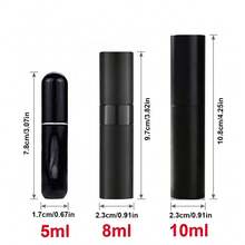3件/2件 10ml/8ml/5ml 噴霧香水瓶，旅行尺寸空香水補充瓶，便攜式噴霧器，男女旅行必備 - 彩色 - 查看 3