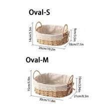 1pc/2pcs Paper Woven Storage Basket With Handle, Lace Decor Desktop Organizer Box, Rectangular Cosmetic, Key, Remote Control, Snack, Clothing And Toy Storage Basket, Home Multi-Functional Decorative Storage Rack, Halloween And Christmas Gift, Minimalist Style, Clean - Khaki - View 9