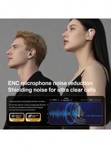 Open Ear Wireless Bluetooth Earbuds, High Fidelity Stereo In-Ear Headphones, Secure Fit, Lightweight Design, Long Battery Life, Comfortable Sports Earphones, Suitable For Music, Gaming, Calls And Commuting - View 9