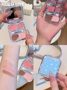 HOLD LIVE Bouncy Magic Silkworm Powder Palette 4-Color Small Eyeshadow Beginner Highlighting Pearlescent Lower Eyelid Comprehensive Palette - H03 - View 1
